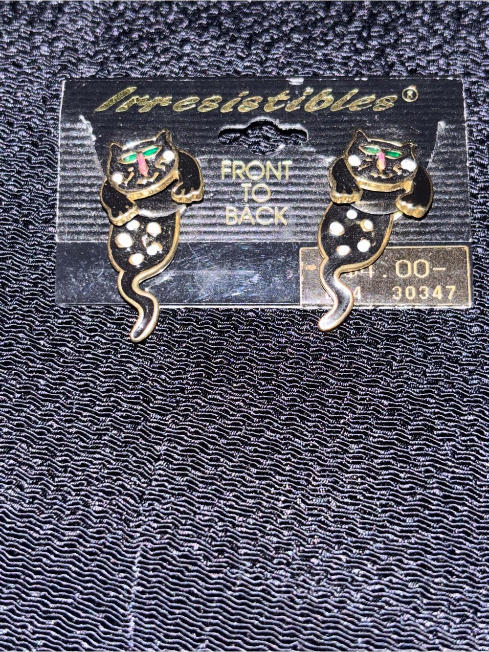 Vintage Black Cat earrings